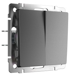 W1122064 Выключатель двухклавишный проходной (графит матовый) Werkel a063100