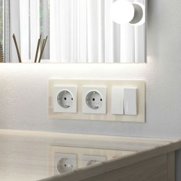 W1122161 Выключатель двухклавишный проходной с подсветкой (белый матовый) Werkel a062402