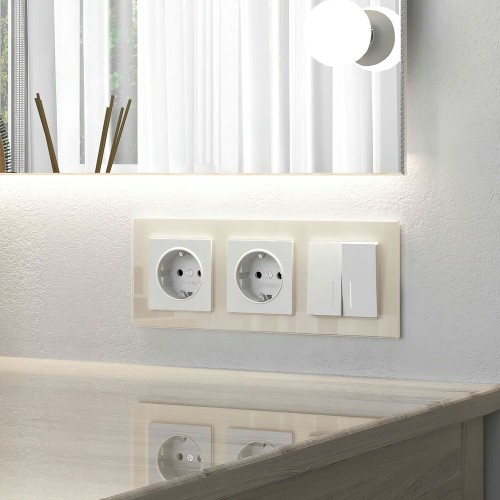 W1122161 Выключатель двухклавишный проходной с подсветкой (белый матовый) Werkel a062402