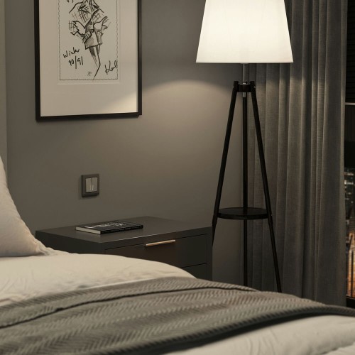 W1122165 Выключатель двухклавишный проходной с подсветкой (серебряный матовый) Werkel a063616