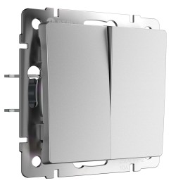 W1122065 Выключатель двухклавишный проходной (серебряный матовый) Werkel a063611