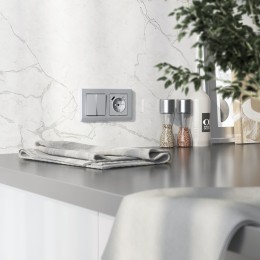 W1122065 Выключатель двухклавишный проходной (серебряный матовый) Werkel a063611