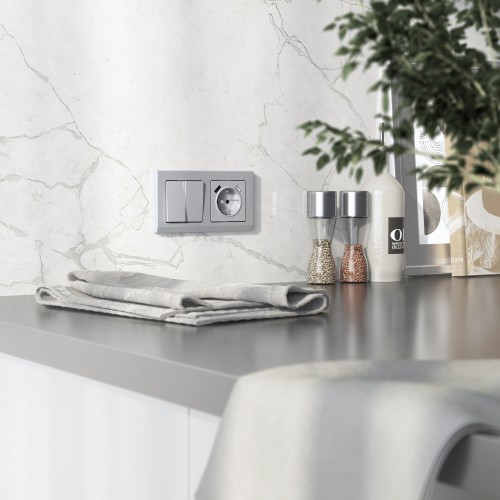 W1122065 Выключатель двухклавишный проходной (серебряный матовый) Werkel a063611