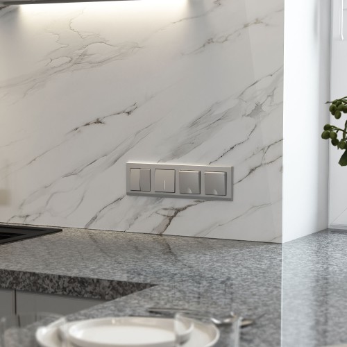 W1122065 Выключатель двухклавишный проходной (серебряный матовый) Werkel a063611