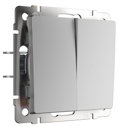 W1122006 Выключатель двухклавишный проходной (серебряный) Antik Werkel a051509