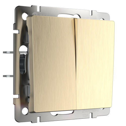 W1122010 Выключатель двухклавишный проходной (шампань рифленый) Antik Werkel a051420