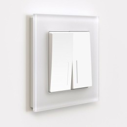 W1120161 Выключатель двухклавишный с подсветкой (белый матовый) Antik Werkel a059273