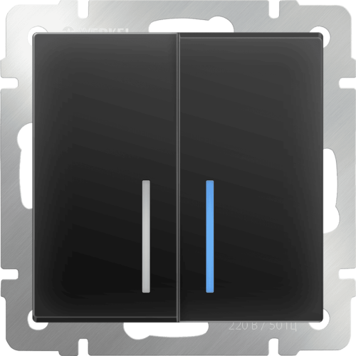 W1120108 Выключатель двухклавишный с подсветкой (черный матовый) Antik Werkel a051619