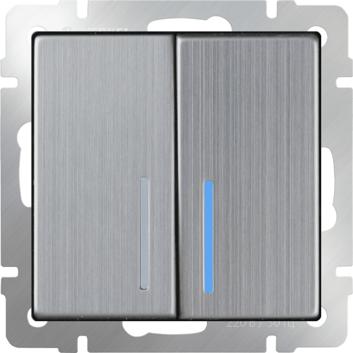 W1120102 Выключатель двухклавишный с подсветкой (глянцевый никель) Antik Werkel a051094