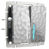 W1220106 Выключатель двухклавишный с подсветкой (серебряный) Hammer Werkel a052087