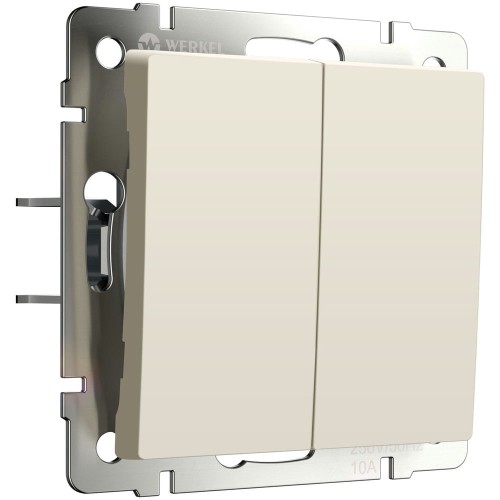 W1122462 Выключатель двухклавишный с самовозвратом (айвори матовый) Werkel a062577