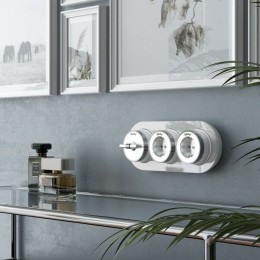 W5822050 Выключатель на 4 положения двухклавишный (белый матовый/хром) Vintage Werkel a058777