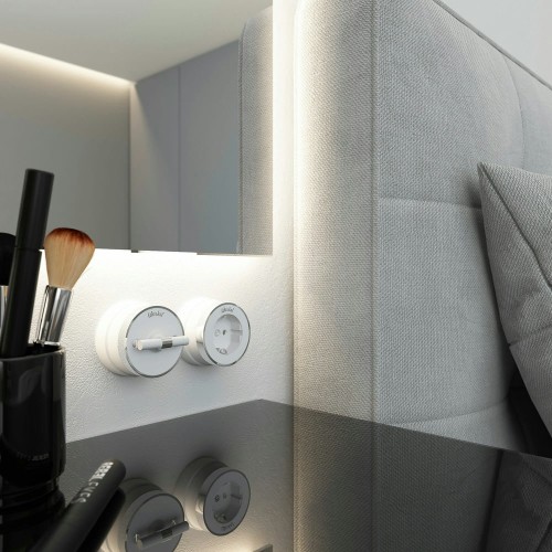 W5822050 Выключатель на 4 положения двухклавишный (белый матовый/хром) Vintage Werkel a058777