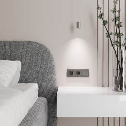 W1110044 Выключатель одноклавишный (графит акрил) Werkel a064074