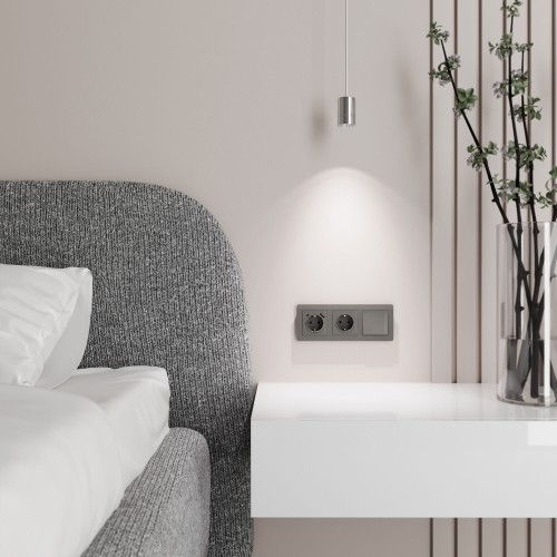 W1110044 Выключатель одноклавишный (графит акрил) Werkel a064074