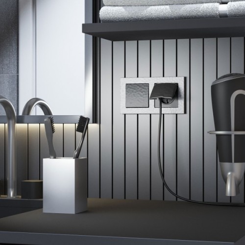 W1212008 Выключатель одноклавишный проходной (черный) Hammer Werkel a052055