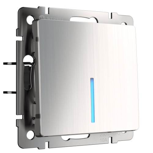 W1112102 Выключатель одноклавишный проходной с подсветкой (глянцевый никель) Antik Werkel a051087