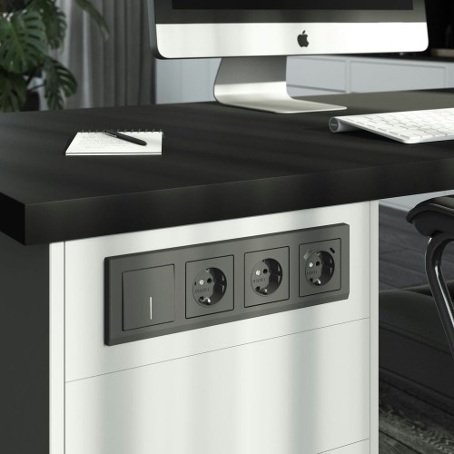 W1112164 Выключатель одноклавишный проходной с подсветкой (графит матовый) Werkel a063101