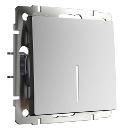 W1112165 Выключатель одноклавишный проходной с подсветкой (серебряный матовый) Werkel a063615