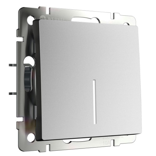 W1112165 Выключатель одноклавишный проходной с подсветкой (серебряный матовый) Werkel a063615