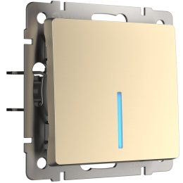 W1112111 Выключатель одноклавишный проходной с подсветкой (шампань) Antik Werkel a050871