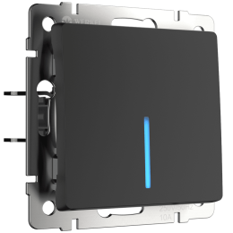 W1110108 Выключатель одноклавишный  с подсветкой (черный матовый) Antik Werkel a051599