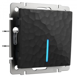 W1210108 Выключатель одноклавишный с подсветкой (черный) Hammer Werkel a052058