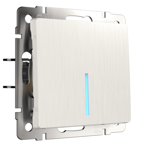 W1110113 Выключатель одноклавишный с подсветкой(перламутровый рифленый) Antik Werkel a051177