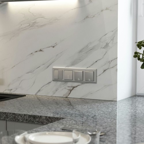 W1110165 Выключатель одноклавишный с подсветкой (серебряный матовый) Werkel a063607