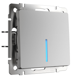 W1110106 Выключатель одноклавишный  с подсветкой (серебряный) Antik Werkel a051512