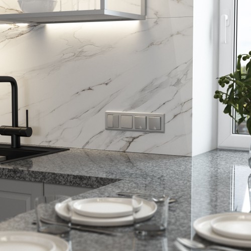 W1110065 Выключатель одноклавишный (серебряный матовый) Werkel a063606