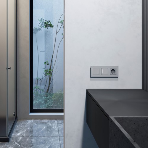 Рамка на 3 поста Slab (серебро матовый) Werkel a062815 W0032965