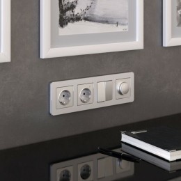 a059218 Рамка на 4 поста (алюминий) Platinum Werkel a059215