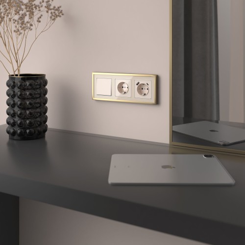 W1110043 Выключатель одноклавишный (айвори акрил) Werkel a064052