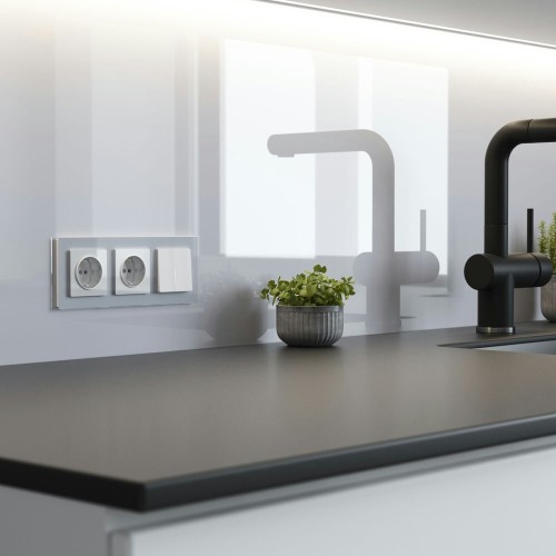 W1110141 Выключатель одноклавишный с подсветкой (белый акрил) Werkel a063999