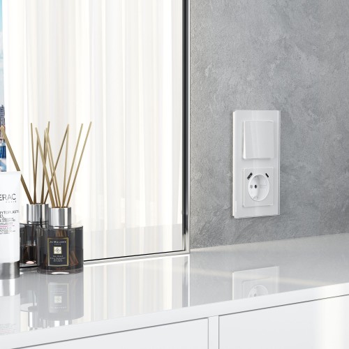 W1112041 Выключатель одноклавишный проходной (белый акрил) Werkel a064000