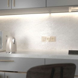 W1122143 Выключатель двухклавишный проходной с подсветкой (айвори акрил) Werkel a064059