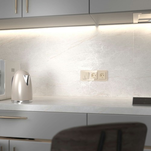 W1122143 Выключатель двухклавишный проходной с подсветкой (айвори акрил) Werkel a064059