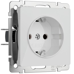 W1171041 Розетка с заземлением (белый акрил) Werkel a064010