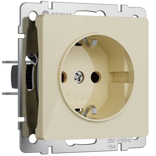 W1171043 Розетка с заземлением (айвори акрил) Werkel a064060