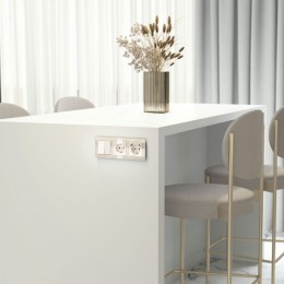 W1171143 Розетка с заземлением и шторками (айвори акрил) Werkel a064061