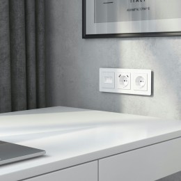 W1191141 Накладка для двойной розетки Еthernet RJ-45 (белый акрил) Werkel a064026