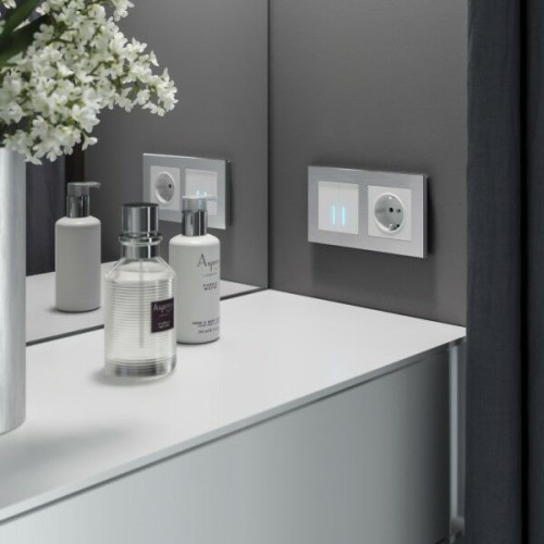 W4520001 Сенсорный выключатель двухклавишный с подсветкой 1000 Вт (белый) Werkel a057677