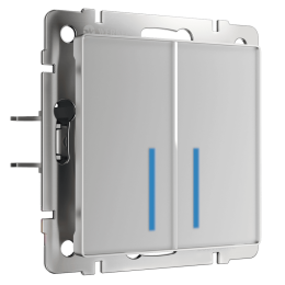 W4520006 Сенсорный выключатель двухклавишный с подсветкой 1000 Вт (серебряный) Werkel a057681