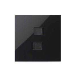 Кит на 1 пост, фронт: накладка на 2 розетки RJ45 черный глянец Simon 100, 10020111-138