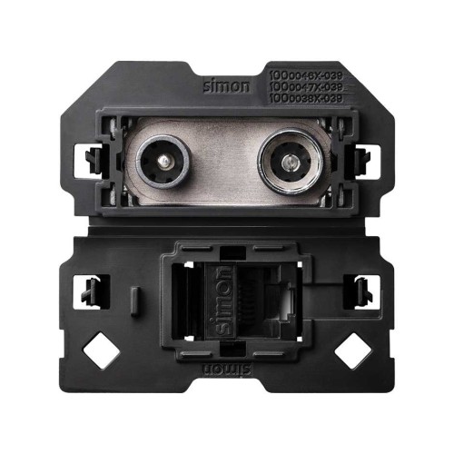 Розетка комбинированная R-TV+SAT проходная + RJ45 Cat.6 Simon 100, 10000471-039