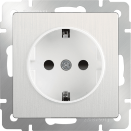 W1171113 Розетка с заземлением и шторками (перламутровый рифленый) Antik Werkel a051188