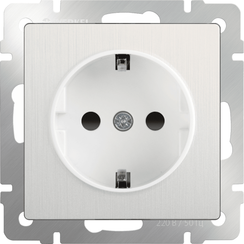 W1171113 Розетка с заземлением и шторками (перламутровый рифленый) Antik Werkel a051188