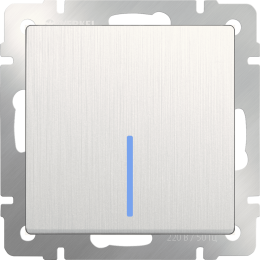 W1110113 Выключатель одноклавишный с подсветкой(перламутровый рифленый) Antik Werkel a051177