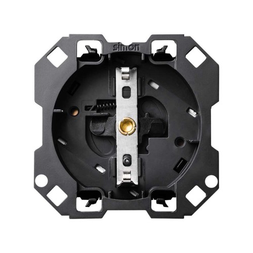 Розетка с заземлением и шторками Schuko 2Р+Е 16A 250В~ с системой безвинтового подключения 1Click® Simon 100, 10000432-039